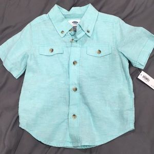 Brand New Old Navy Toddler Boy Linen Shirt 👕